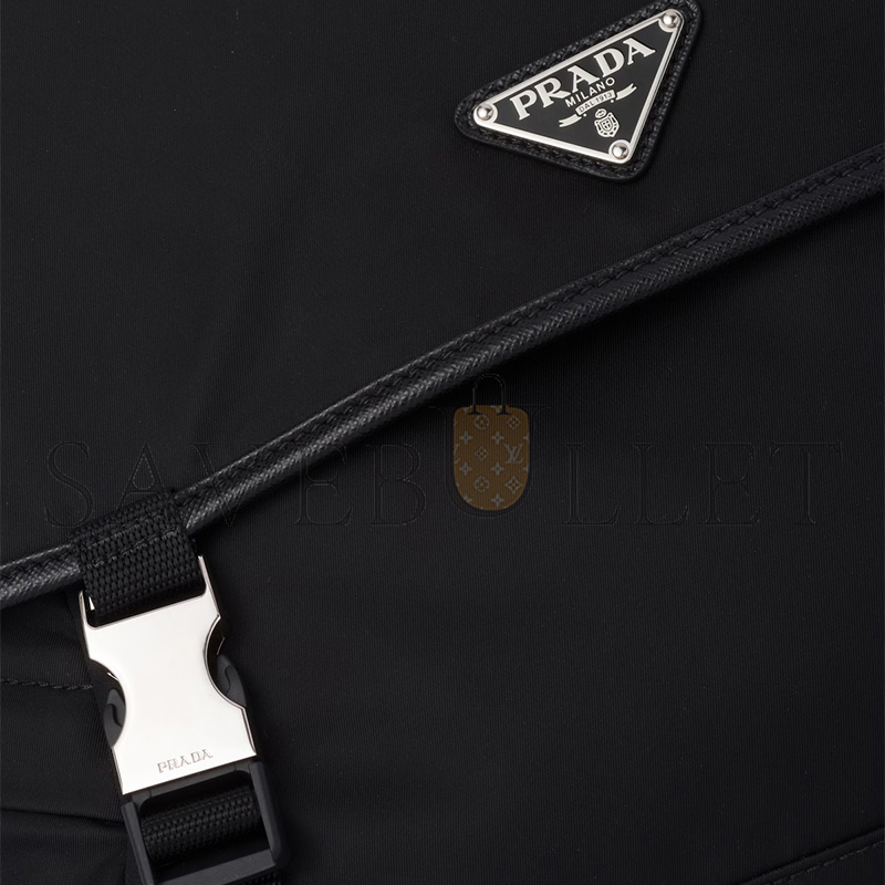 PRADA RE-NYLON AND SAFFIANO LEATHER SHOULDER BAG 2VD052 (30*27.5*14.5cm)